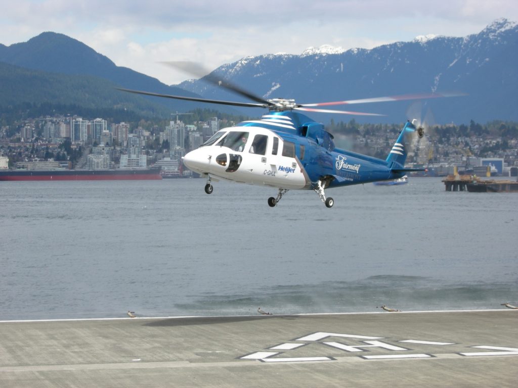 Helijet Sikorsky S-76 landing at the Vancouver Heliport