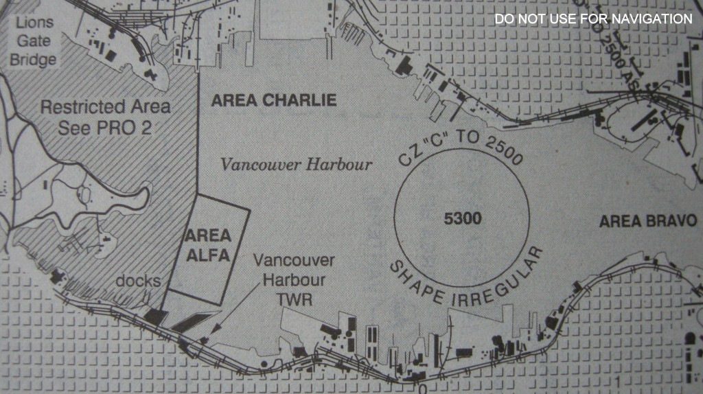 YHC’s floatplane operations areas in Vancouver Harbour Courtesy: Dave Weston | Nav Canada