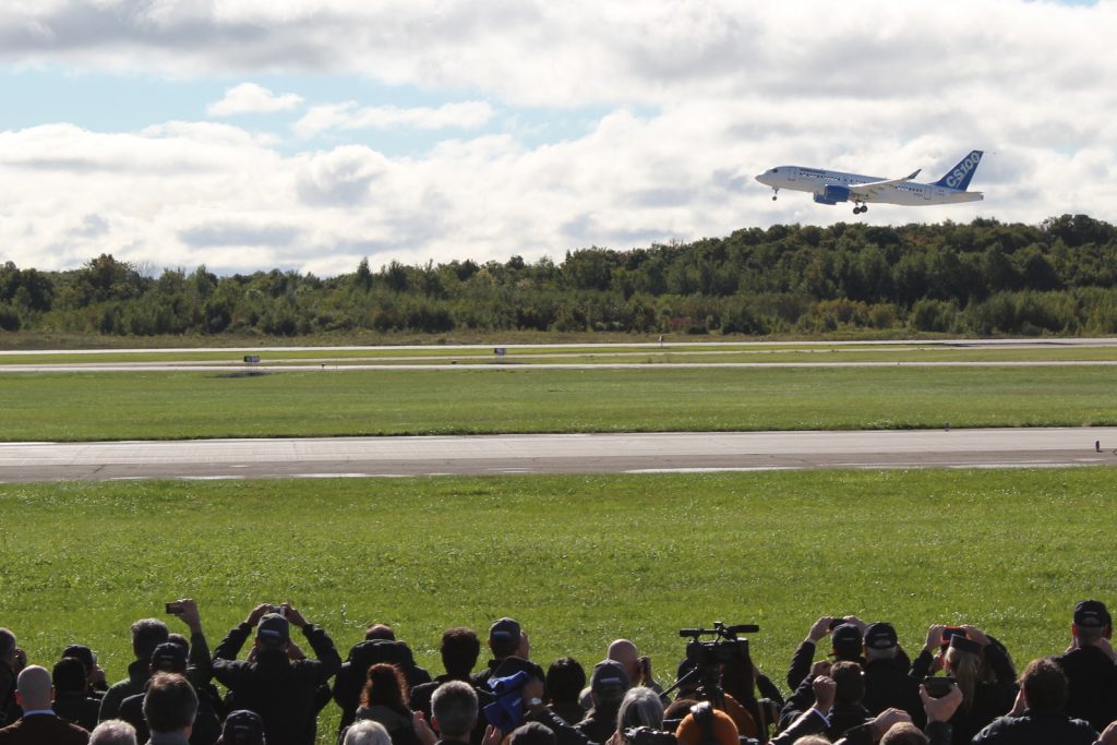 Airborne! CSeries FTV1 lifts off for its first flight.