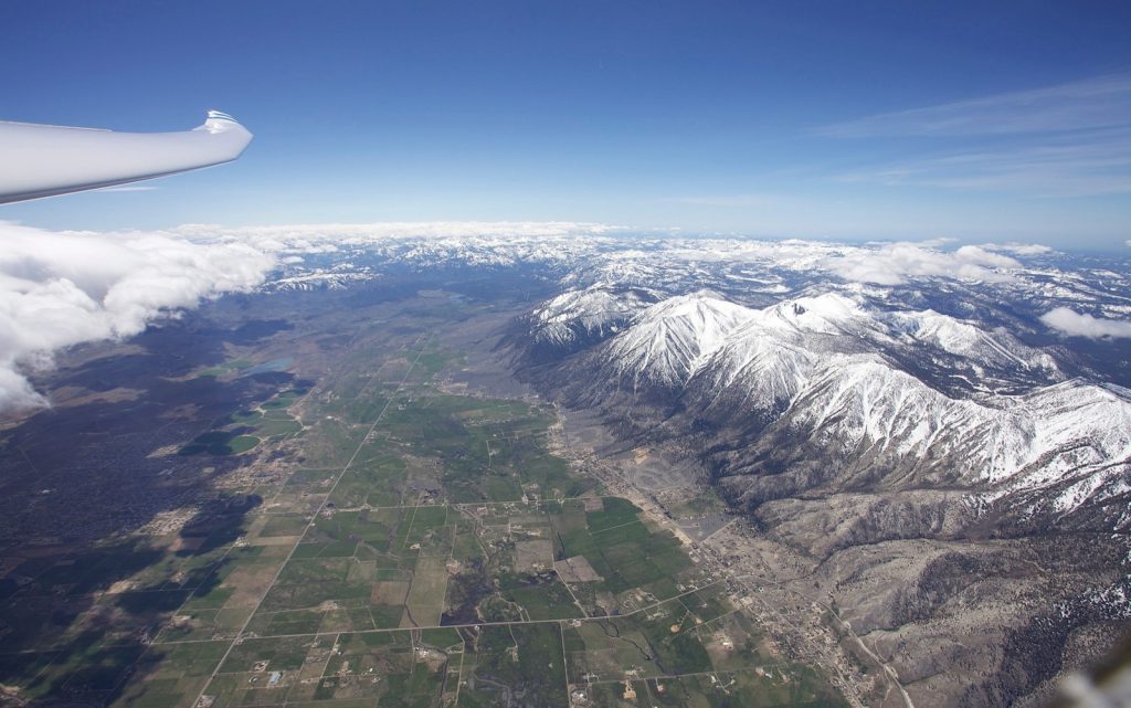 Another amazing photo by Gordon Boettger, from 26,000 feet over the Carson Valley, during a glider wave flight