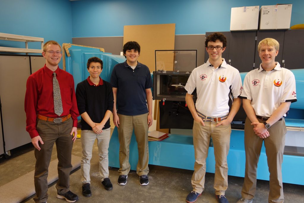 RAHS students show off the school's wind tunnel.
