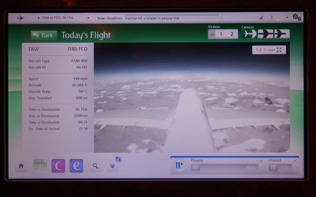 Cruising along at 40,046 feet - LOVE the A380's tailcam!