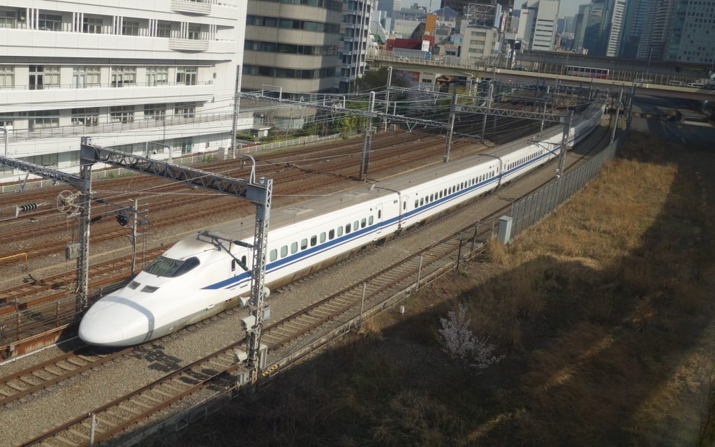No, I didn't take a ride on the Shinkansen, but I managed to get this photo as one zipped by. Maybe next trip!