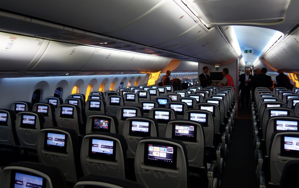 Economy cabin in Air Canada's new 787-8s